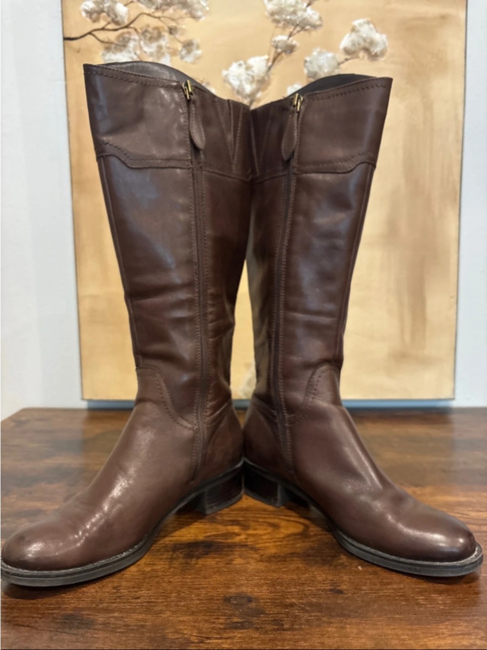 Franco Sarto Brown Leather Over-the-Knee Boots